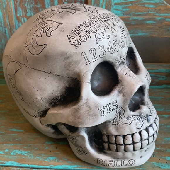 Ouja Skull Halloween Decoration Heavy Resin Occult Party Festive - Picture 2 of 13